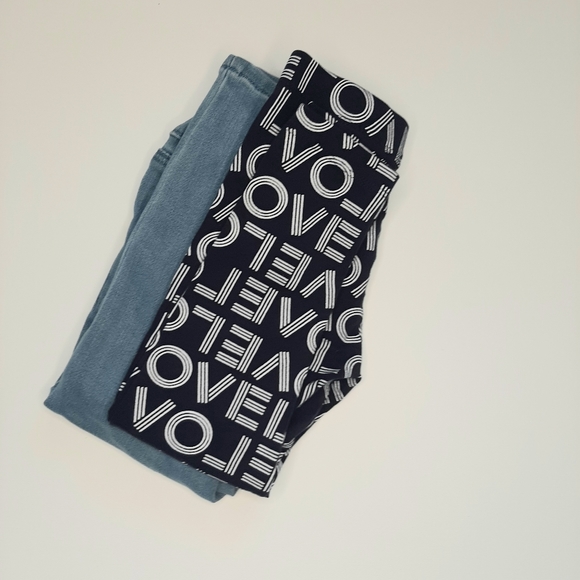 2for1 Toddler Blue Jeans and Love Leggings - Picture 6 of 6